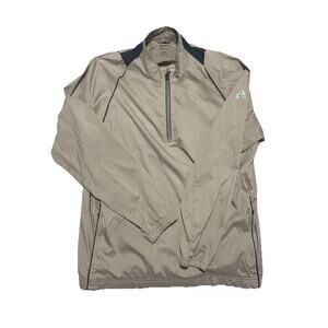 Adidas Pullover Mens Extra Large Brown 1/4 Zip Windbreaker Golf Outdoors XL
